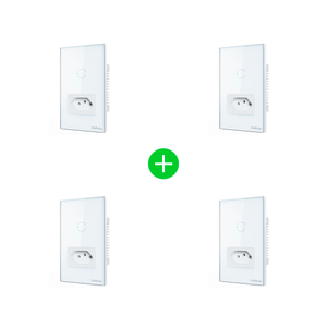Kit Tomada com Interruptor Inteligente ETS 2001 Branco Intelbras - 4 unidades