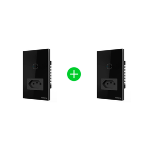 Kit Tomada com Interruptor Inteligente ETS 2001 Preto Intelbras - 2 unidades