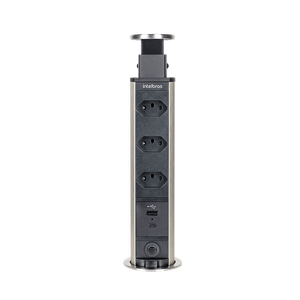 Protetor Eletrônico Torre de Embutir EPE 3003+ Intelbras com 3 Tomadas e USB